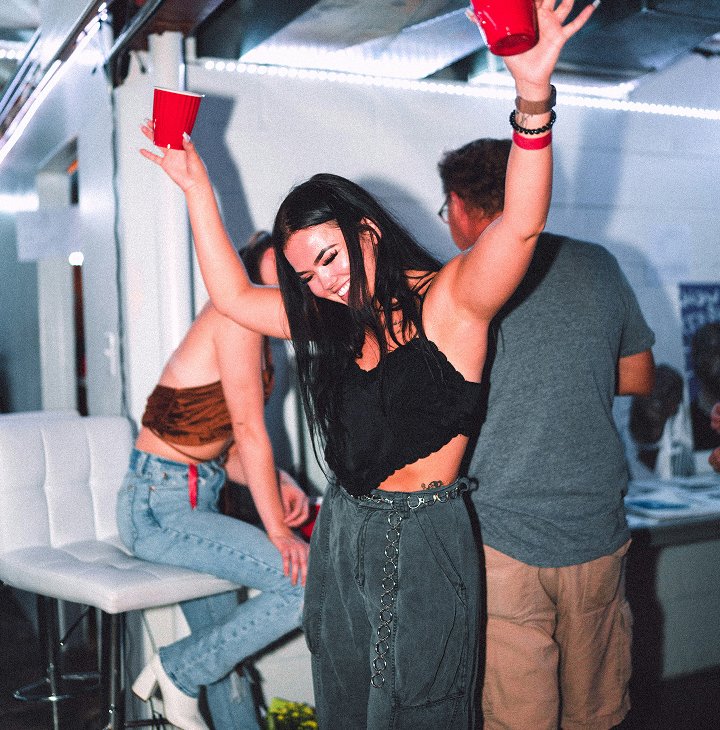 Party guests dancing
